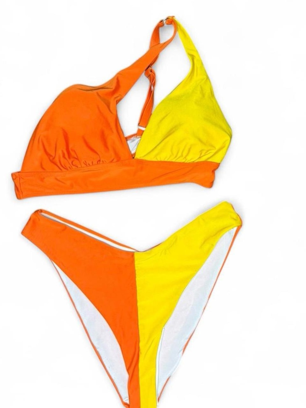Two-Tone Orange & Yellow Bikini Set